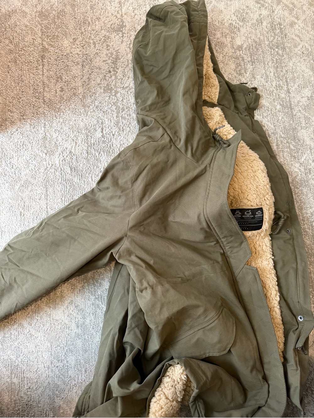 Volcom Beige Sherpa-Lined Coat
